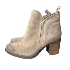 Bos & Co Women’s Size 10 Suede Ankle Bootie Belfield Leather Chelsea Block Heel
